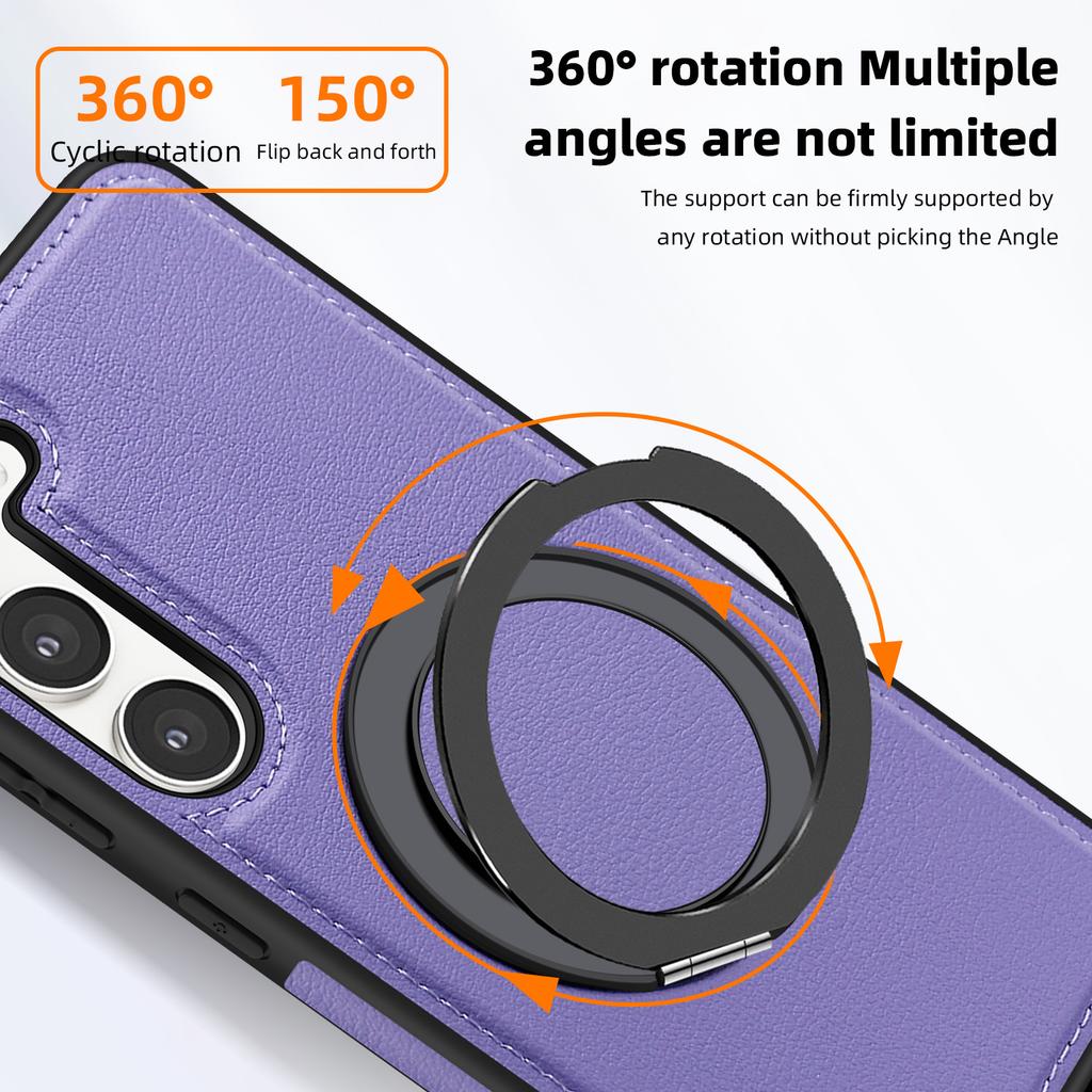 Etui na Samsunga Galaxy S23+ z pierścieniową podpórką, kompatybilne z MagSafe, tylna okładka ze skóry PU