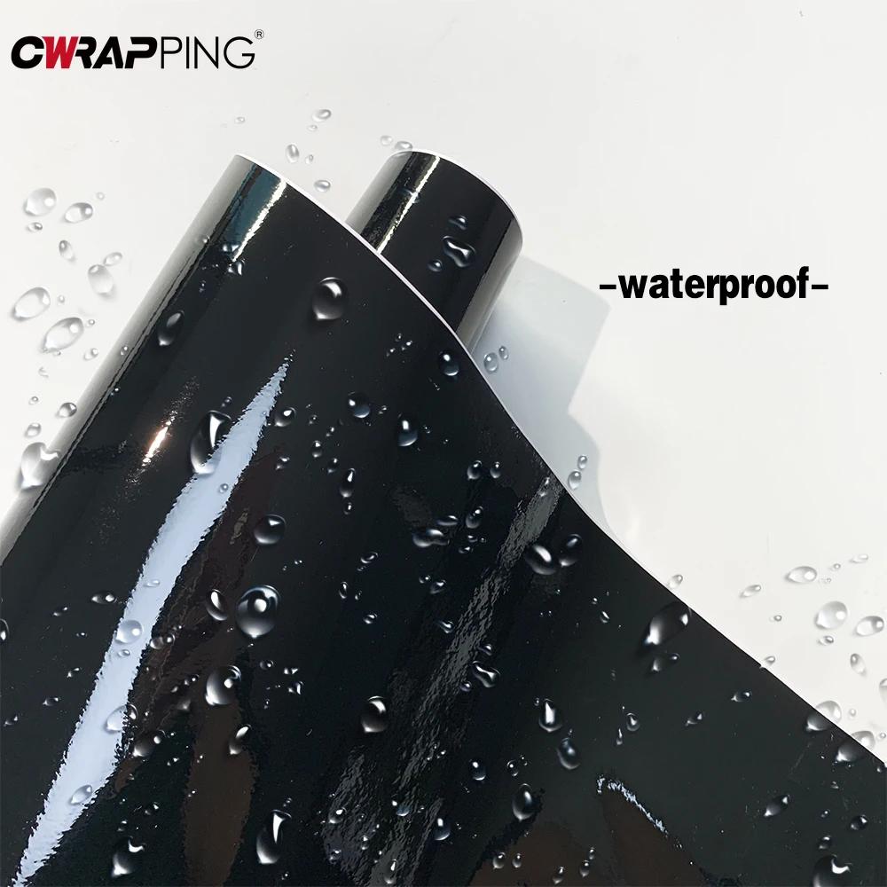 Glossy Black Vinyl Wrap Wrapping Sheet Car Stickers Vinyl 1.5m Waterproof Self-adhesive for Car Adhesive Film Auto Body Films