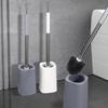 Long-Handled Toilet Brush Set with Base for Easy Cleaning of Bathroom Corners