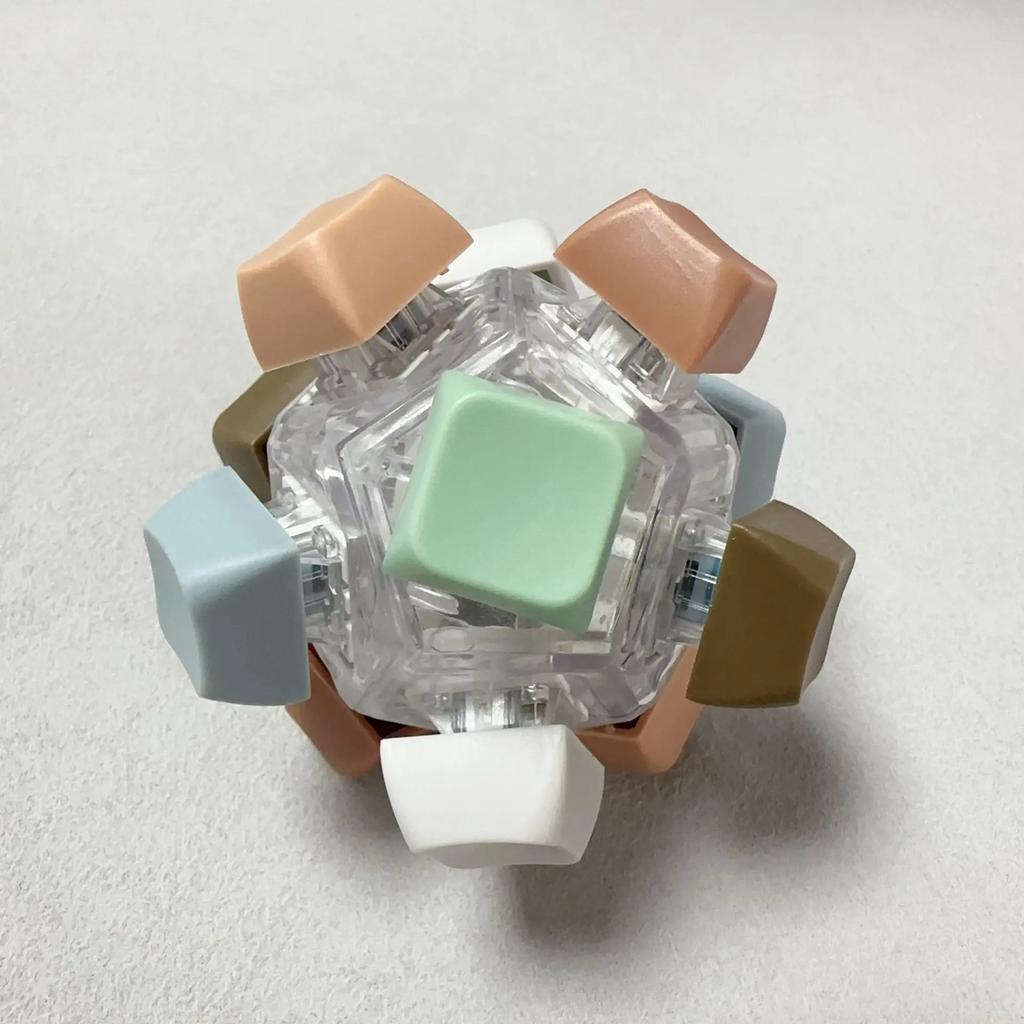 Lighting 12 Sides Keyboard Clicker Decompression Toys Button Keycap Stress Relief Sensory Toys Keyboard Fidget Toys For Adults