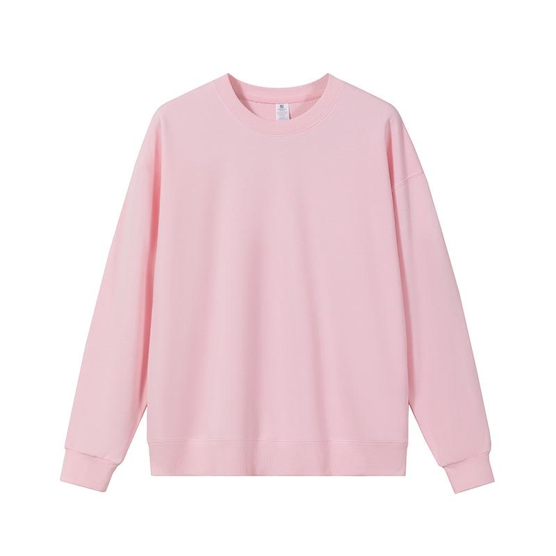 Herrhuvtröja med lös passform, 350g frottébomull, sänkta axlar, rund halsringning och broderad logotyp