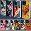 Pop Art Zeichenideen Fisch Klare Handyhülle Für Iphone 17 Air 16 Pro Max 15 Pro 14 Plus 17E 16E 11 13 12 Mini Hüllen Cases Fundas