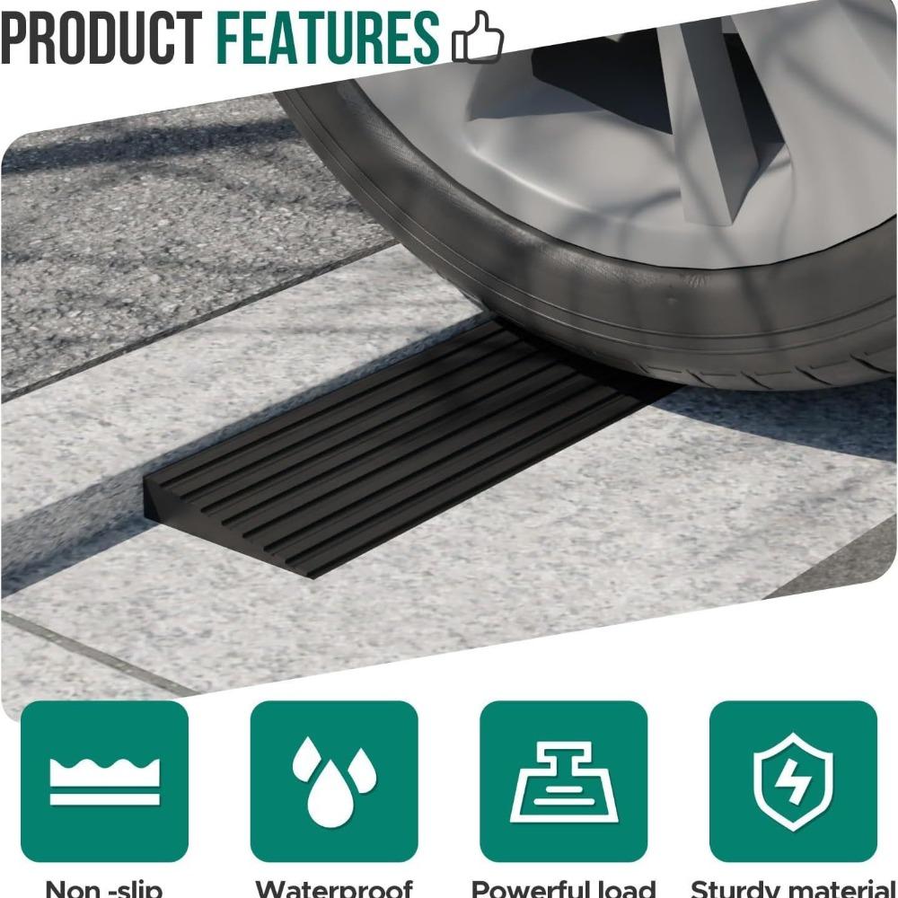 Ramp Mat Soft Multi Purpose Door Threshold Self Adhesive Durable PVC Non Slip Strip for Step Robotic Vacuums Wheelchair Stroller