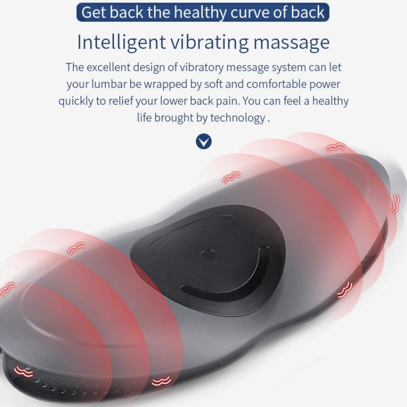 Multi-Level Adjustable Back Vibration Electric Waist Massager Lumbar Traction Device Inflatable Hot Compress Spine
