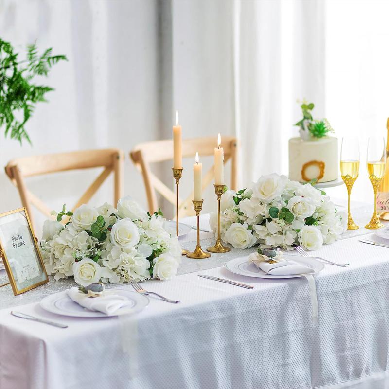 1Pc Floral Arrangements Bouquet Beautiful Centerpiece Table Decorations Road Guide Decor Rose Ball Roman Column Silk Flower