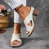 Damen Sommer Leichte Hohl-Sandalen Hohe Absätze Neue Kleider Chunky Cross Offene Zehen Hausschuhe Übergröße Damen Freizeit Schlappen Schuhe