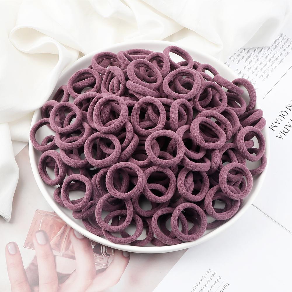 200PCS/Set Elastic Kids Basic Hair Bands Tie 3cm Dark Colors Headwear Don't Hurt Hair Headband Hair Accessories Holder
