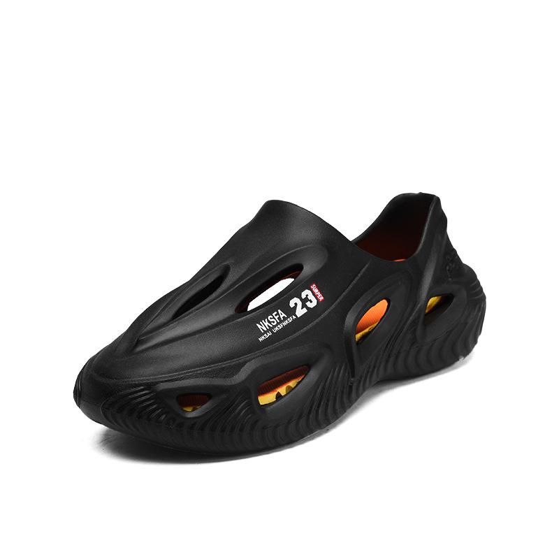 Men'S Hole Shoes Sports Casual Slippers Thick-Soled Non-Slip High Elastic Wear-Resistant Beach Sandals