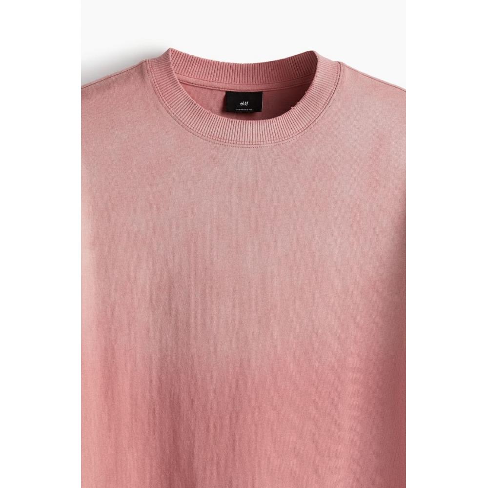 H M T sHirT Oversized fiT Pink oMbre
