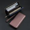 New Zipper Buckle Long Wallet Solid Color PU Leather Money Clip Minimalist Carbon Fiber Multi-Slot Card Holder Men