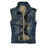 Trendy Plus Size Korean Style Men's Ripped Denim Vest