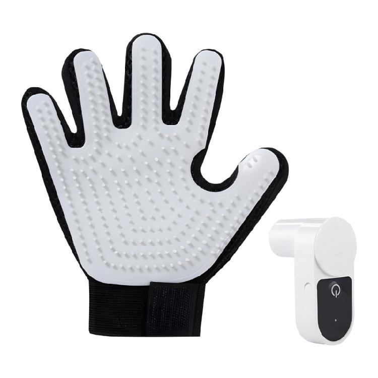 

Gentle Massage Animal Grooming Gloves With Loose Hair Prevention For Regular Brushing Canines Small Animals Coat Care белый