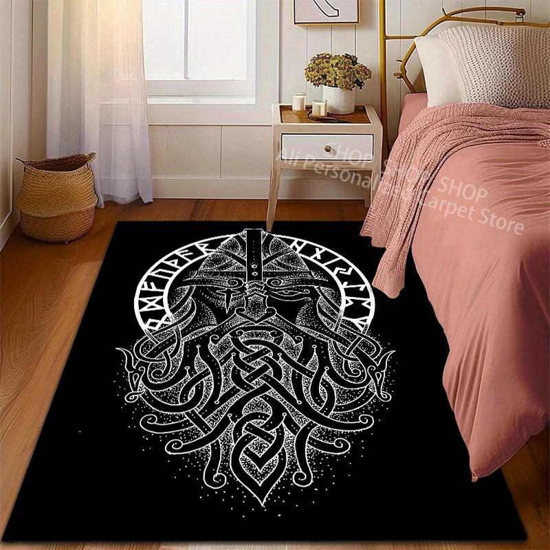 3D Pringting Viking Totem Theme Carpet Living Room Bedroom Sofa Office Large Area Decorative Mat Kids Play Rugs Christmas Gifts