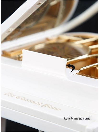 White Ballet Dancing Girl Grand Piano Music Box - Cute Birthday Ornament