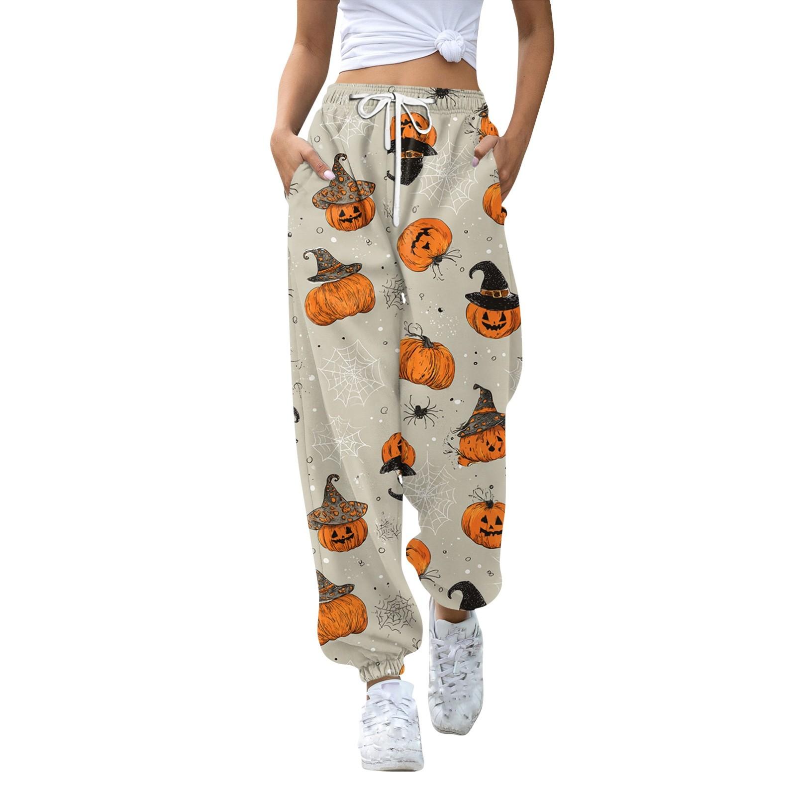 

Женские спортивные брюки с карманами, модные брюки с принтом и эластичной талией, повседневные спортивные штаны L