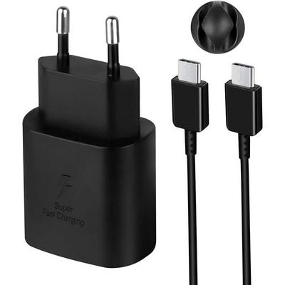 25W USB C Fast Charger, Ultra-Fast Type C Charger with 1.5m USB C To C Android Charging Cable for Samsung A34