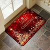 1pc Christmas‑Tree Print Welcome Doormat, Washable Indoor Floor Mat for Entryway, Bathroom, Kitchen, Bedroom, Laundry Room