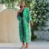 EDOLYNSA Printed Kimono Cardigan for Women Plus Size Bathing Suit Cover Up Casual Summer Dress Long Blouse Robe De Plage Q1314