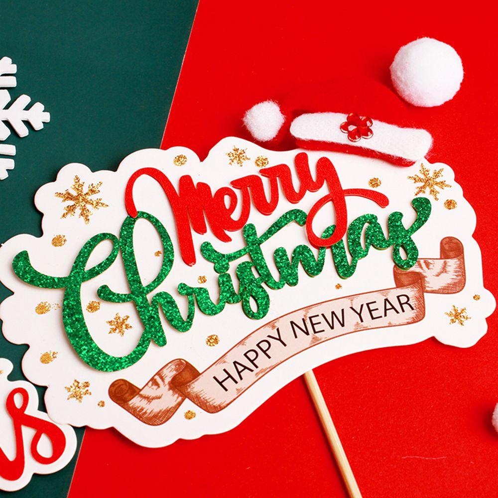 Decoration Xmas Birthday Christmas Theme Christmas Decoration Cupcake Decor Cake Toppers Cake Flags