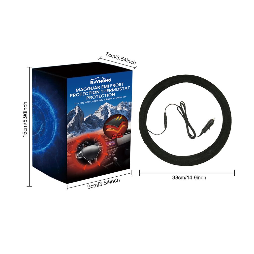 Comfortable 12V Heated Steering Wheel Cover Winter Anti-slip Car Heating Hand Warmer Warm Steering Wheel Heater Car Accessories