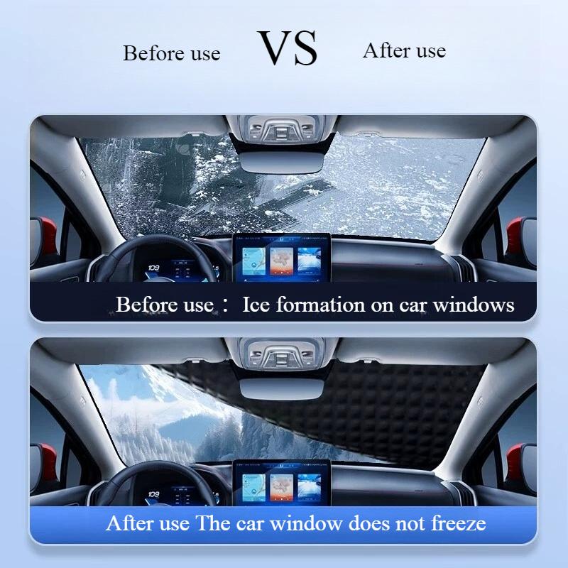 Sunshade Cover Car Windshield Snow Sun Shade Waterproof Protector Automobile Magnetic Cover Car Front Windscreen Cover Parts