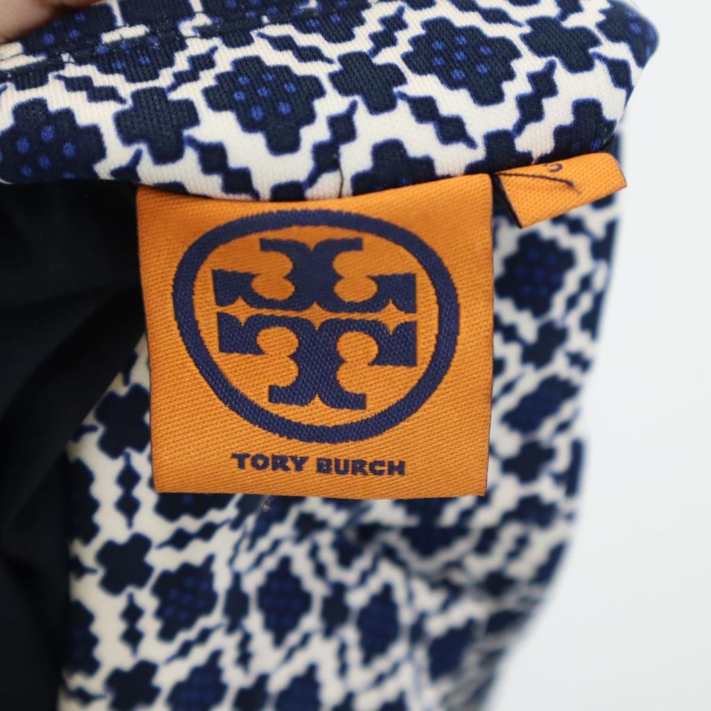 Tory Burch Langärmliger taillierter Blazer S Weiß x blau Damen Gebraucht