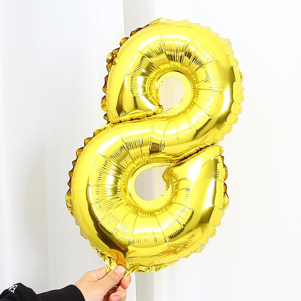 Silver & Gold 16-inch Number Balloons (0-9) - Popular Wedding Decoration & Street Vendor Item