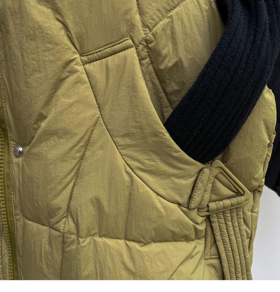 Jachetă Femei Mărimi Mari Lungime Medie Fără Mâneci - Vestă Groasă Călduroasă din Bumbac cu Puf pentru Toamnă/Iarnă