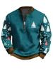 Men's Christmas Reindeer Elk Forest Print Hoodie - 2025 Autumn Collection