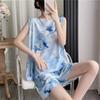 Cotton and silk pajamas women's summer thin loose sleeveless artificial cotton loungewear can be worn outside student cotton silk suit plus size
