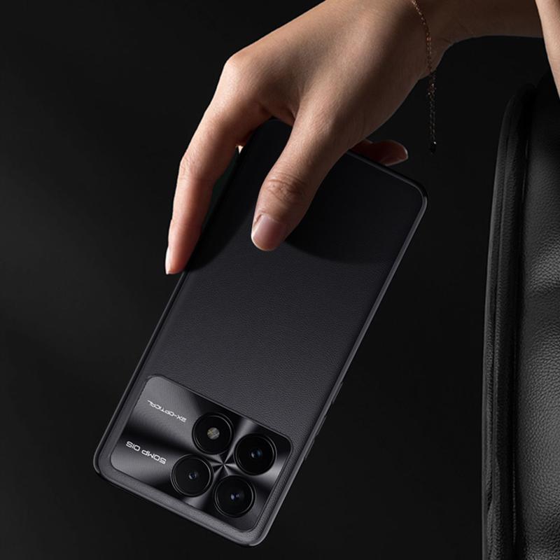 

For Xiaomi Redmi K70E 5G/Poco X6 Pro 5G Phone Case Metal Lens Frame Impact Absorption Cover Black