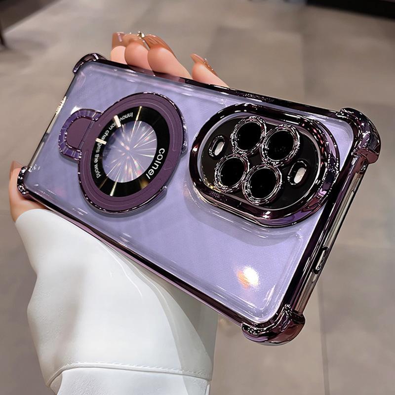 Applicable To Huawei MATE11 Mobile Phone Case U Shield Magnetic Suction Bracket P11 Electroplating Four Corners Anti-drop Honor Magic1 Soft Cover