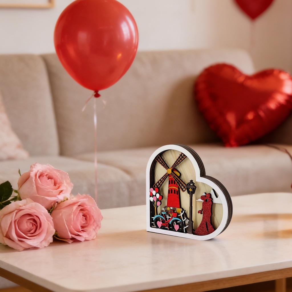 Valentine's Day Wooden Plaques, Festive Background Wall Decorations