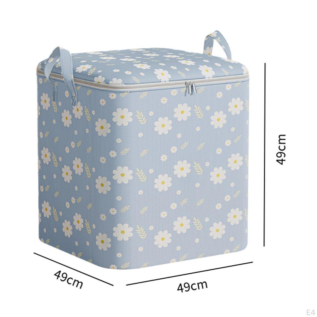 Clothes Storage Bag Closet Organizer with Reinforced Handle Sturdy Zipper Moving Tote