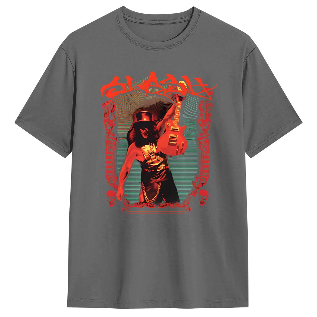 Legendärer Gitarrist Slash T-Shirt Unisex Reine Baumwolle Lässige T-Shirts Rundhals T-Shirts Kurzarm Kleidung Klassisch
