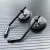 Motorcycle Rearview Side Mirror with 10mm Screws Universal Round  Retro Modified Motorbike Cafe Racer Rearview Mirrors