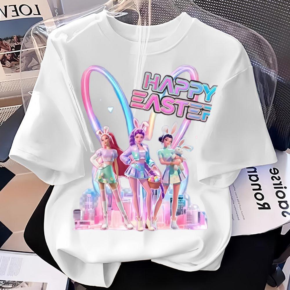 Girls Fashionized Witch-Hunting Girl Group Top - Summer Children s Casual Pure Cotton T-shirt 100