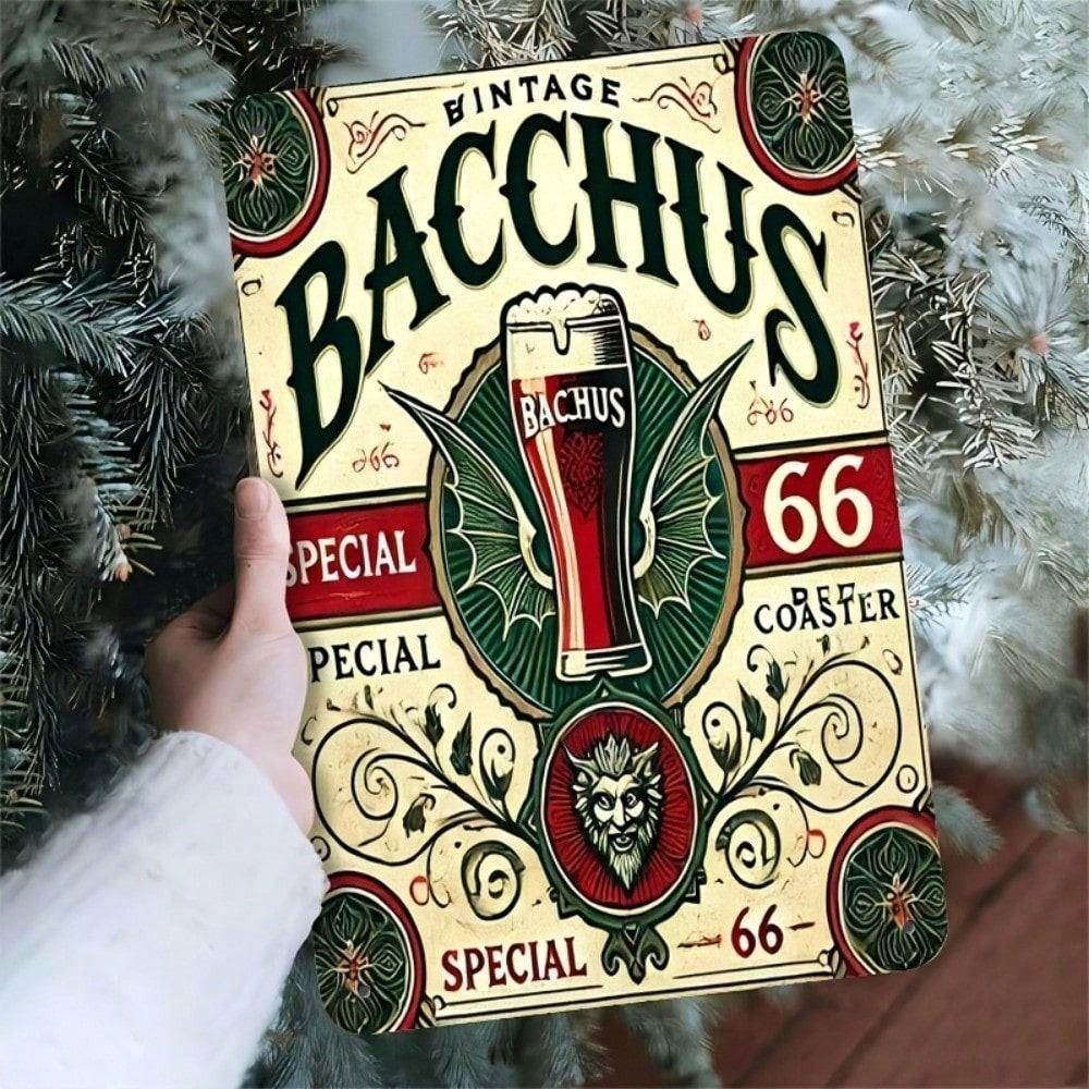 

Vintage Bacchus 66 Metal Wall Poster, Vinyl Look Decor for Home Outdoor, Durable