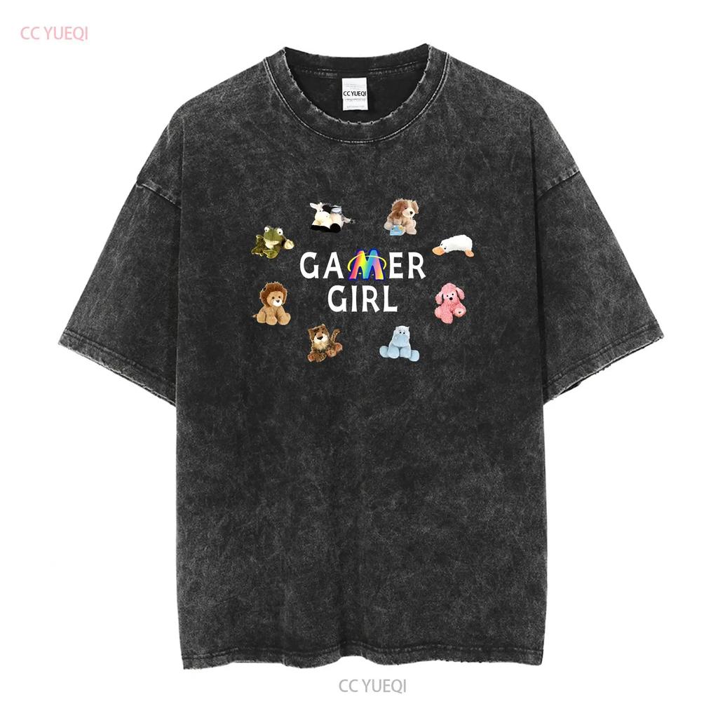 Webkinz Gamer Girl T-Shirt für Fans Y2K Retro Frühe 2000er Nostalgisches Spiel Lang- oder Kurzarm Vintage Gewaschen Homme Atmungsaktiv