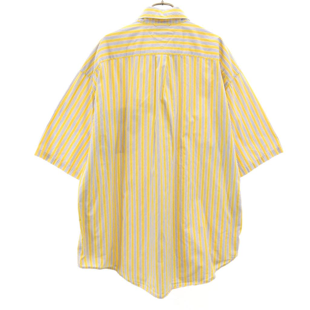 Tommy Hilfiger 90s Old Flag Tag Striped Pattern Short Sleeve Button Down Shirt Men's Used