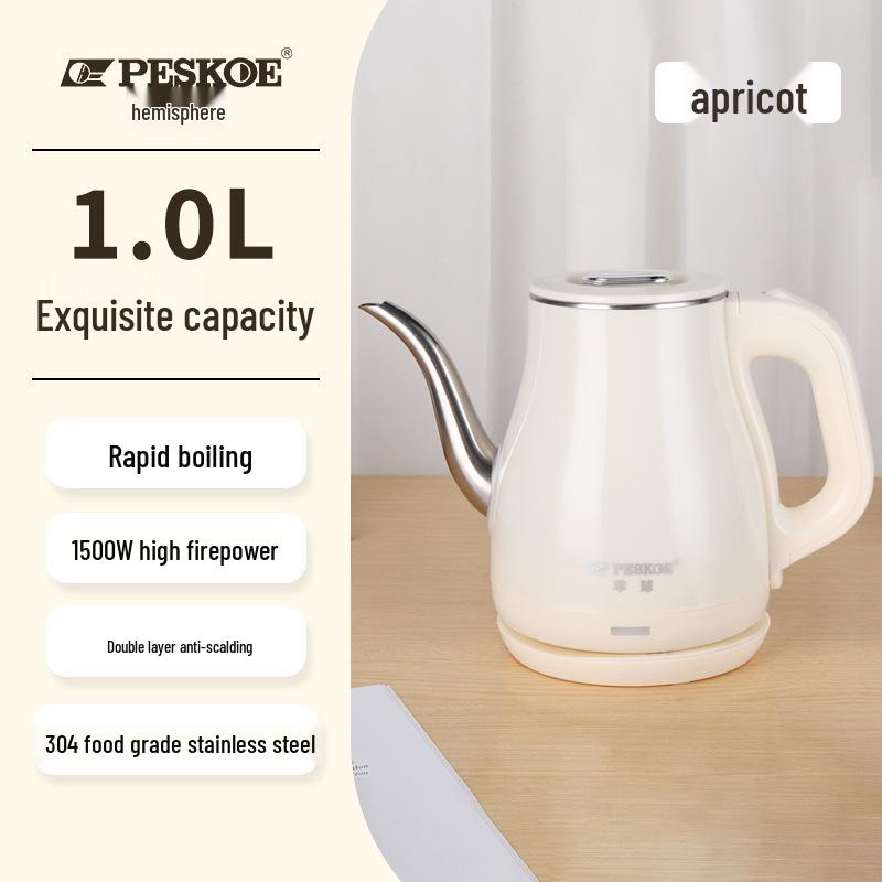 Genuine Long Spout Anti-Scald Electric Kettle - 304 Stainless Steel, Heat-Preserving, Durable, Ideal for Tea Brewing.