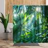 Green Jungle Shower Curtain Summer Forest Tree Bathroom Bath Decoration Home Decor Natural Landscape 3D Living Room Curtains Set