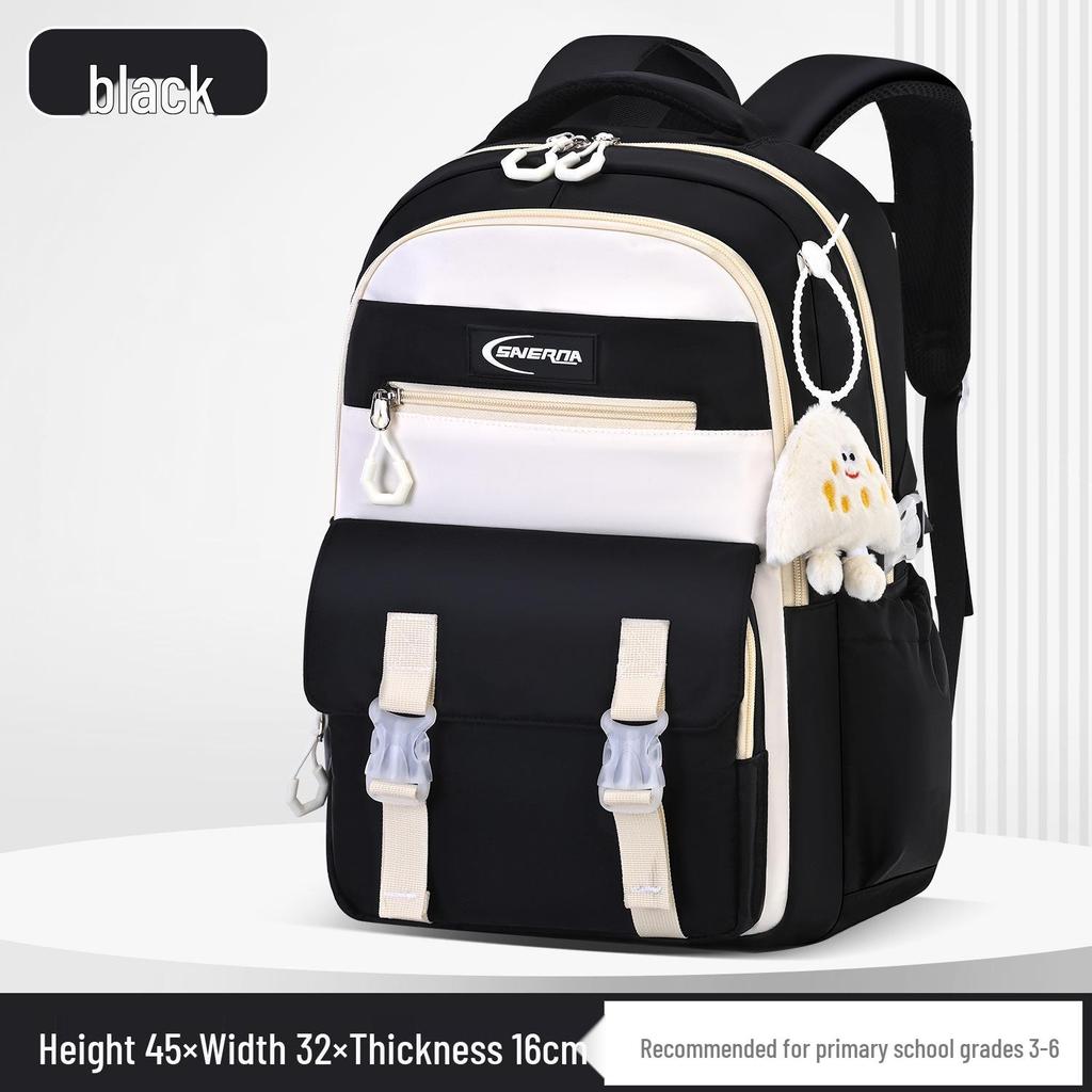 2025 Model Spine-Protecting Waterproof Backpack for Grades 3-6 – Expandable, Lightweight, Double Shoulder Design for Boys