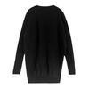 Women Sweater V-Neck Long Sleeve Sweater with Pockets Solid Color Loose Fit Long Hem Knitting Tops Autumn Winter Wear