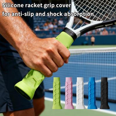 Stötdämpande Anti-slip Silikon Grepphylsa Återanvändbar Övergrip för Tennisracketar Minskar Vibrationer och Förbättrar Svettkontroll