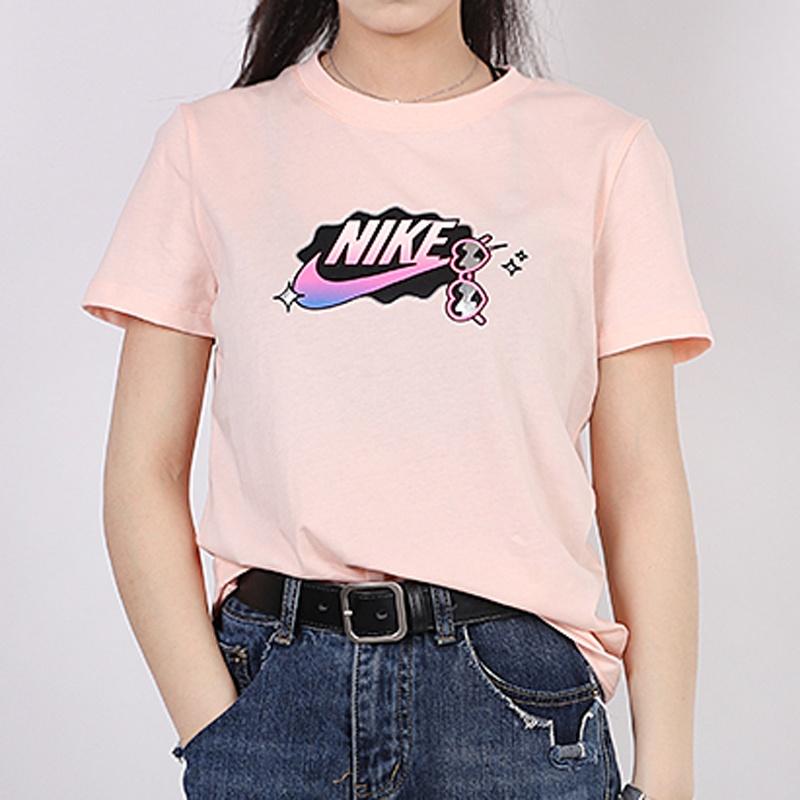 (WMNS) Nike Sportswear Logo Printing Short Sleeve Pink Women's CU9696-664