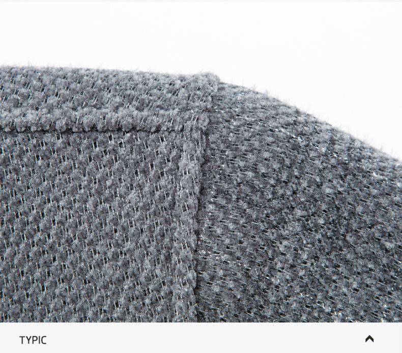 Men's Winter Knitwear Sweater: Thickened, Faux Two-Piece Design, Velvet-Lined, Long Sleeve with Shirt Collar.