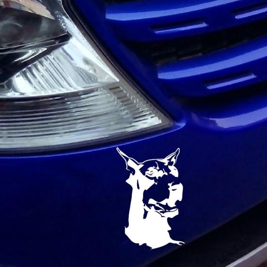 Dobermann Hund Tier Auto Styling Aufkleber Fahrzeug Motorrad Körper Aufkleber Dekor