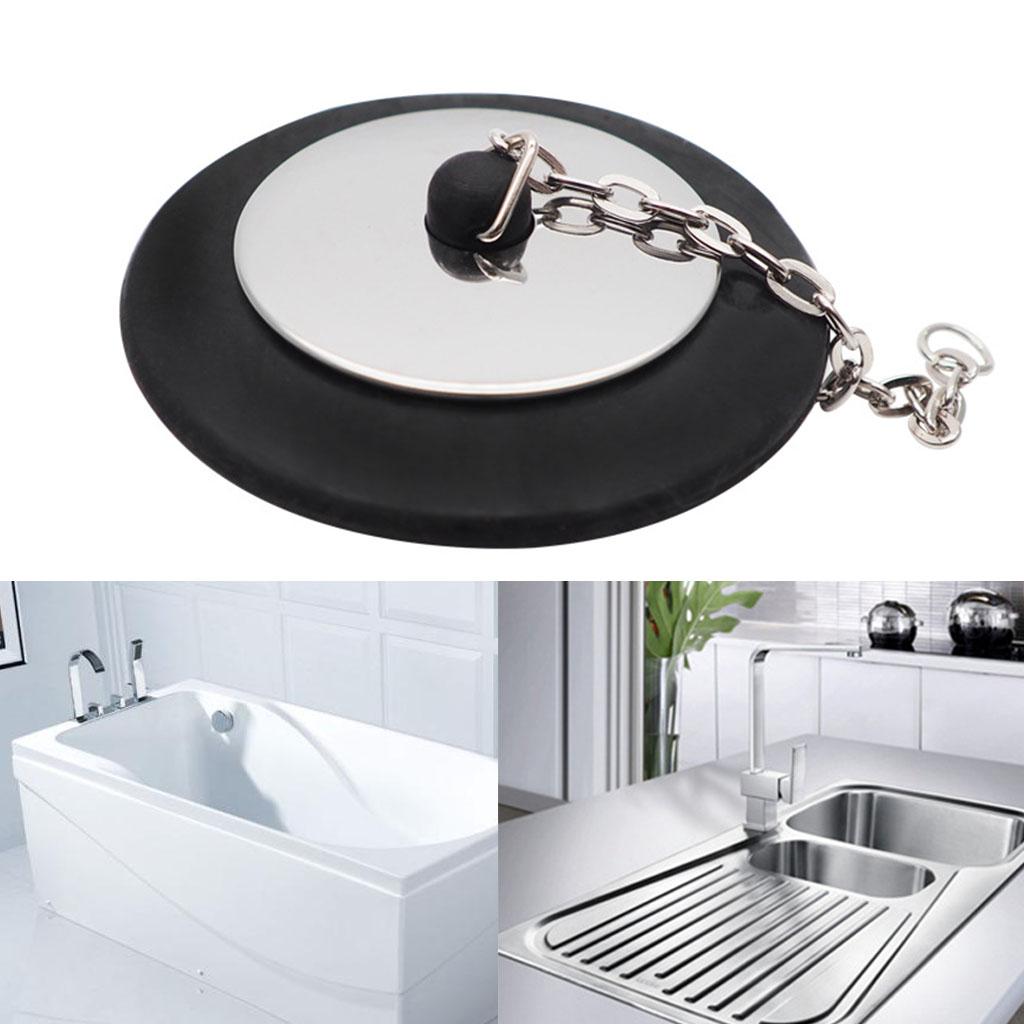 Kitchen Sink Drain Plug Rubber Sink Strainer Stopper Bathroom Tube Sink Drain Stainless Steel 1 PC