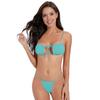 Ensemble Bikini Femme 2 Pièces Sexy Coupe Écartée Cordon de Serrage Dentelle Soutien-gorge Haute Élasticité Bas de Maillot de Bain Taille Basse Ensemble Séchage Rapide Maillot de Bain Polyvalent